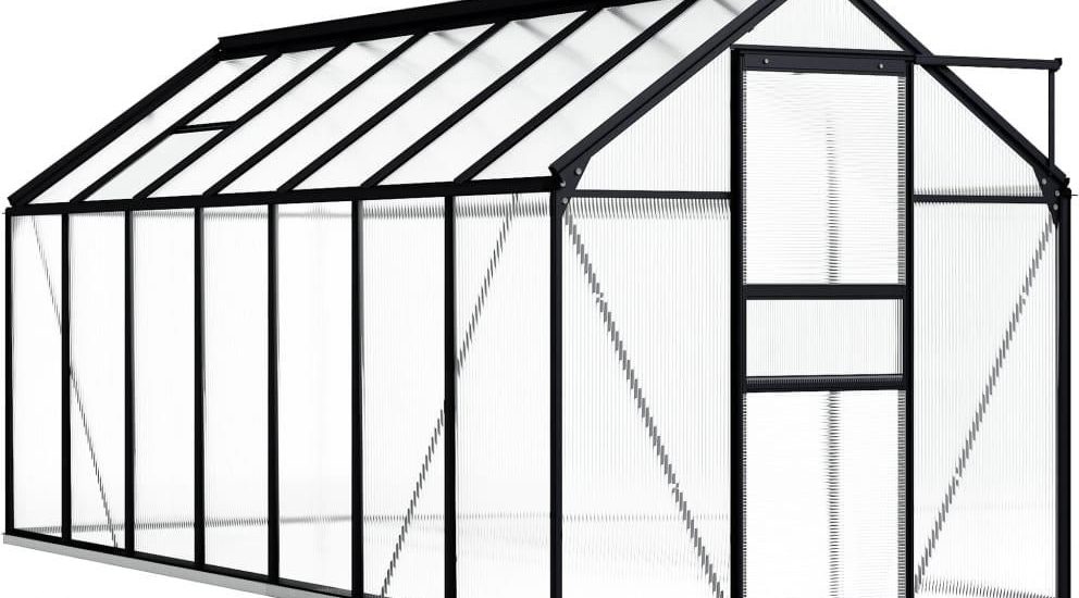 VidaXL Szklarnia z ramą podstawy antracytowa aluminium 2614m³ (48219)