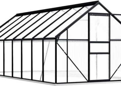 VidaXL Szklarnia z ramą podstawy antracytowa aluminium (48220)