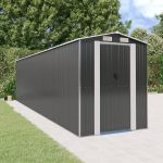Vidaxl Szopa Ogrodowa Antracytowa 192X772X223cm Stal Galwanizowana