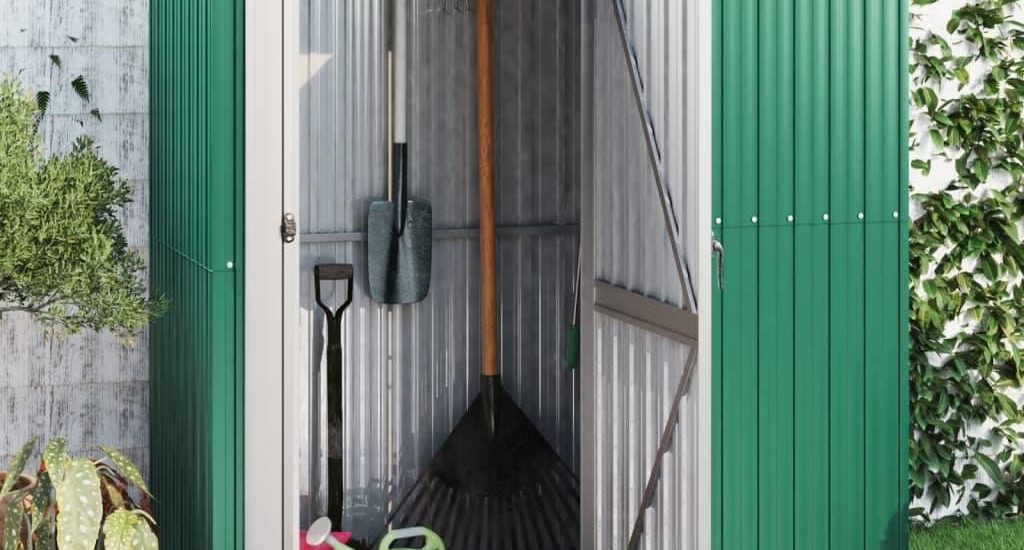 Vidaxl Szopa Ogrodowa Na Rowery Zielona 180 5X97X209 5Cm Stal