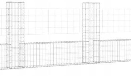 VIDAXL VIDAXL OGRODZENIE GABIONOWE Z 5 SŁUPKAMI ŻELAZO 500X20X 151278