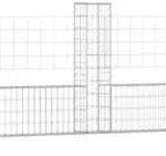 VIDAXL VIDAXL OGRODZENIE GABIONOWE Z 8 SŁUPKAMI, ŻELAZO, 860X20X 151281