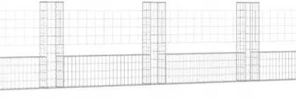 VIDAXL VIDAXL OGRODZENIE GABIONOWE Z 8 SŁUPKAMI, ŻELAZO, 860X20X 151281