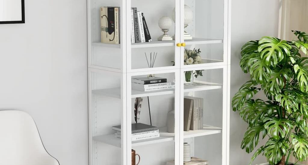 Vidaxl Witryna Biała 90X40X180 Cm Stal I Hartowane Szkło 336080