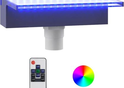 Vidaxl Wylewka Do Wodospadu Z Oświetleniem Rgb Led Akrylowa 30 Cm (151401)
