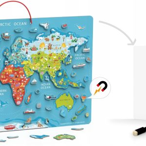 Viga 2W1 Tablica Edukacyjna Magnetyczna Mapa Świat