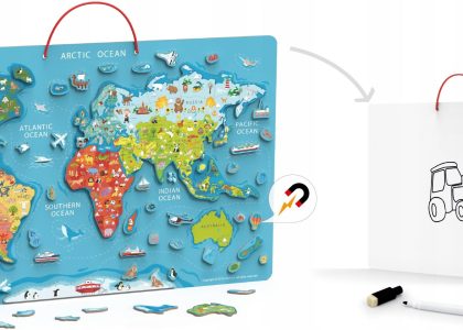 Viga 2W1 Tablica Edukacyjna Magnetyczna Mapa Świat