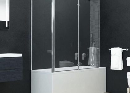 WEBHIDDENBRAND Podwójnie składana kabina nawannowa ESG 120x68x130 cm