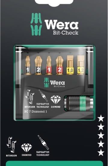 Wera Zestaw bitów Bit-Check 7 Diamond 1 SB na blistrze 05073419001
