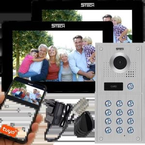 Wideodomofon domofon WIFI 5tech 2 Monitory 7″ Stacja 84222 Android iOS Czytnik Kart Kąt 170