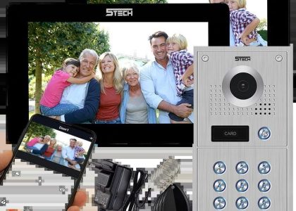 Wideodomofon domofon WIFI 5tech 2 Monitory 7″ Stacja 84222 Android iOS Czytnik Kart Kąt 170