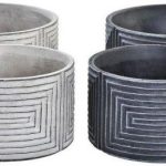 Zestaw Doniczek Dkd Home Decor Geometryczny Cement 2 Części 2 Sztuk 21x21x11cm