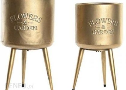 Zestaw Doniczek Dkd Home Decor Metal 2 Części 2 Sztuk 25,5×25,5x44cm