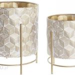 Zestaw Doniczek Dkd Home Decor Metal 2 Części 2 Sztuk 32x32x38,5cm