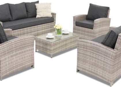 Zestaw Mebli Technorattanowych Parma Coffee 7 Szary Garden Point