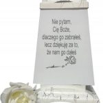 znicz z grawerem BIAŁY szybka Twój tekst grawer
